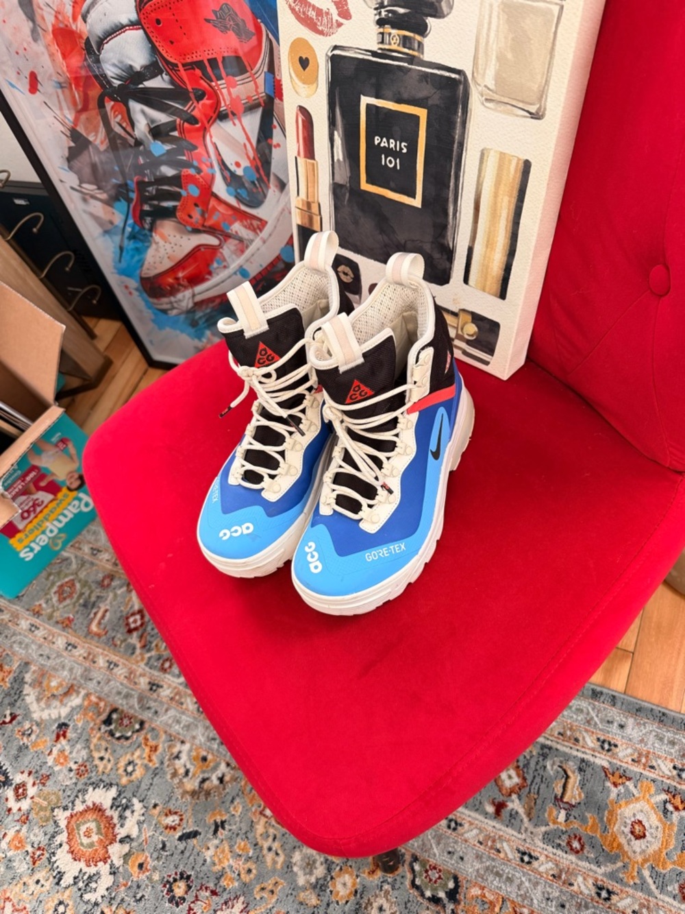 Nike ACG Blue Black and White GORE-TEX Trail Boots